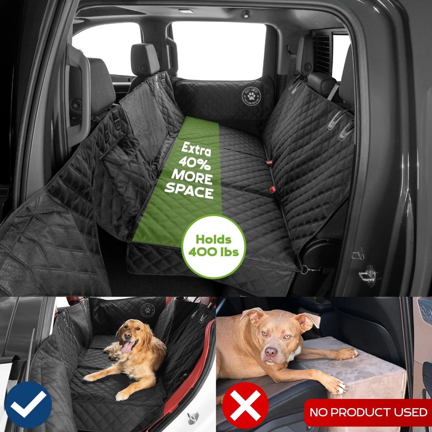 Lyar Hard Bottom Backseat Extenders for Dogs with Door Protection