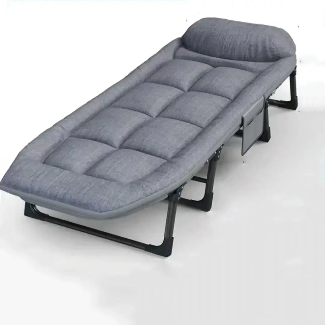 Lyar 6-Position Adjustable Folding Bed with a Sturdy Steel Frame and a Soft Padded Mattress.