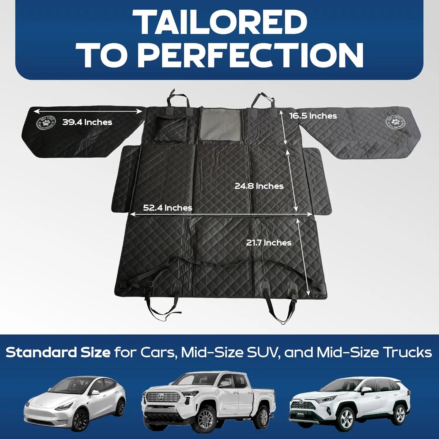 Lyar Hard Bottom Backseat Extenders for Dogs with Door Protection